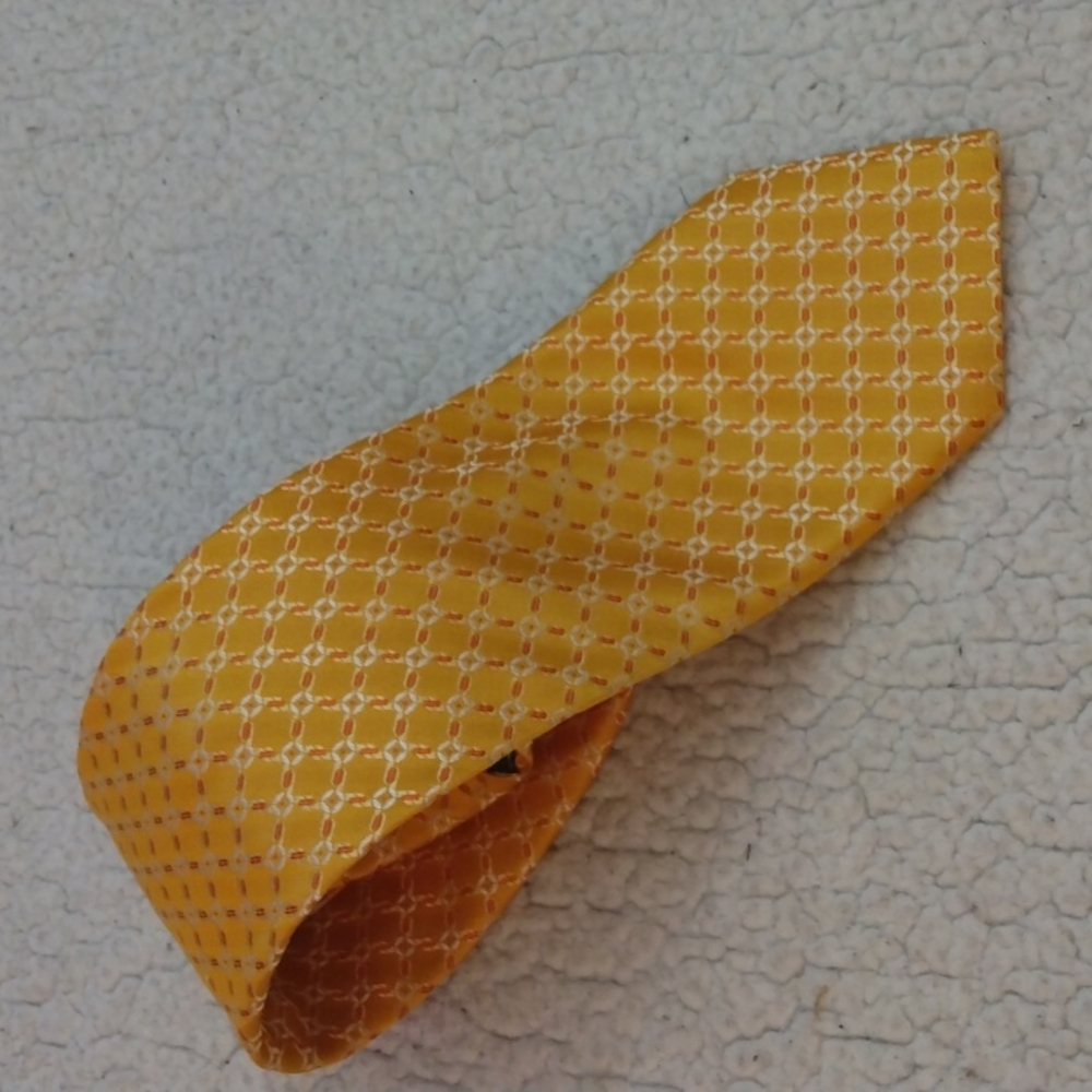Canali Yellow/Gold Geometric Silk Tie (Made in Italy) - Picture 1 of 9